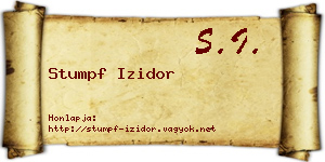 Stumpf Izidor névjegykártya
